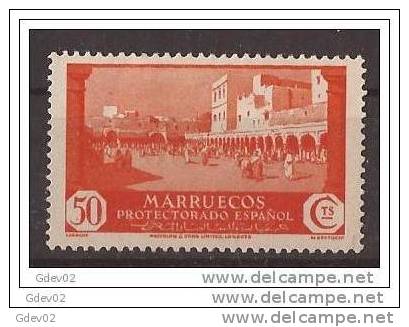MA142-A929TRI.Maroc.Moroc Co  MARRUECOS ESPAÑOL.VISTAS Y PAISAJES.1933/5. (Ed 142*) Con Leve Charnela.MAGNIFICO. - Islam
