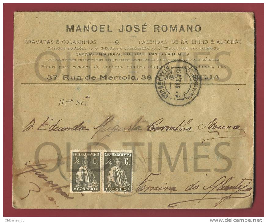 PORTUGAL - BEJA - BAZAR DE MANOEL JOSÉ ROMANO - 1919 LETTER COVER. - Tarjetas – Máximo