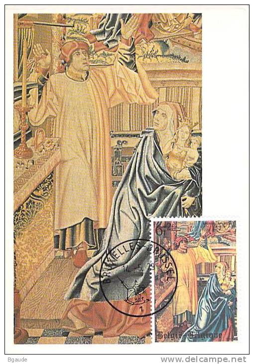 BELGIQUE CARTE MAXIMUM NUM.YVERT 1928 TAPISSERIE LEGENDE DE NOTRE DAME DU SABLON BRUXELLES - 1971-1980