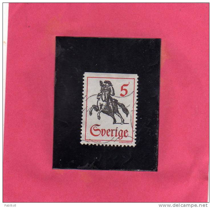 SWEDEN - SVERIGE - SVEZIA 1967 MESSENGER ON HORSEBACK POSTRIDER HORSE  MESSAGGERO A CAVALLO MNH - Oblitérés