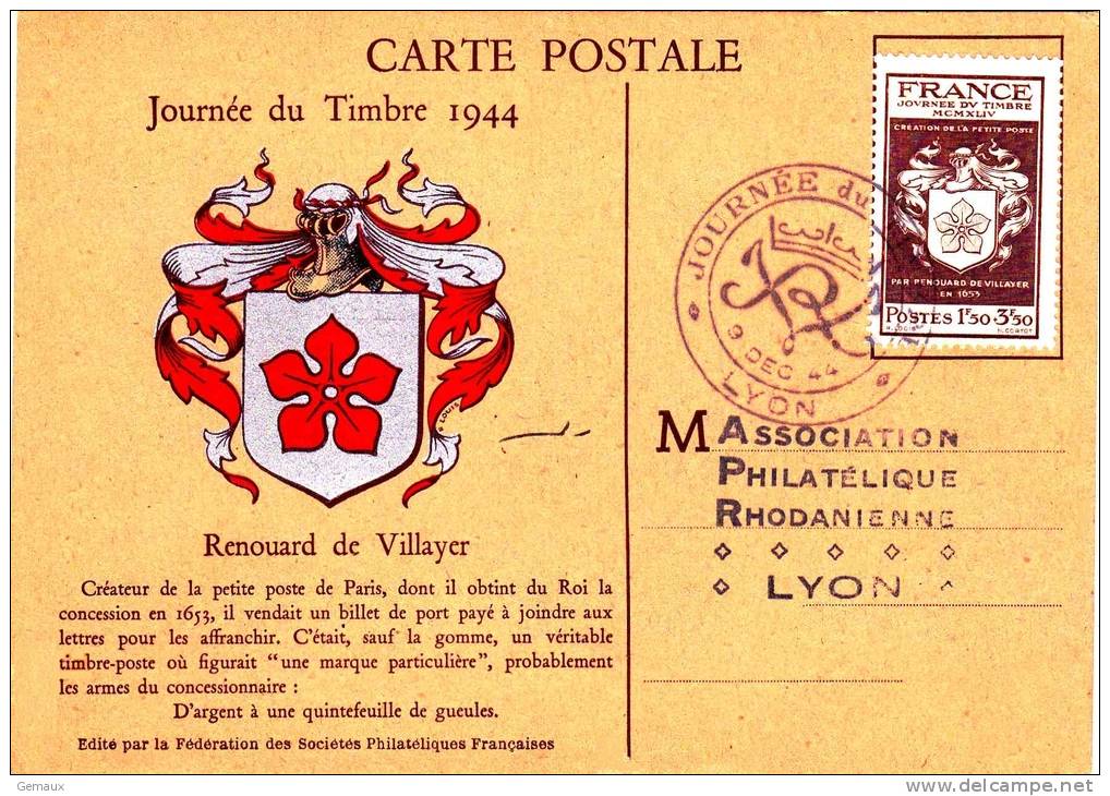 FDC : Journée Du Timbre 09/12/1944 Lyon  N°668 - ....-1949