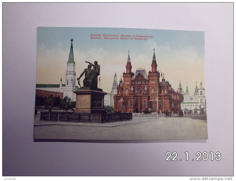 Moscou. -  Monument Minine Et Posharski. - Rusland