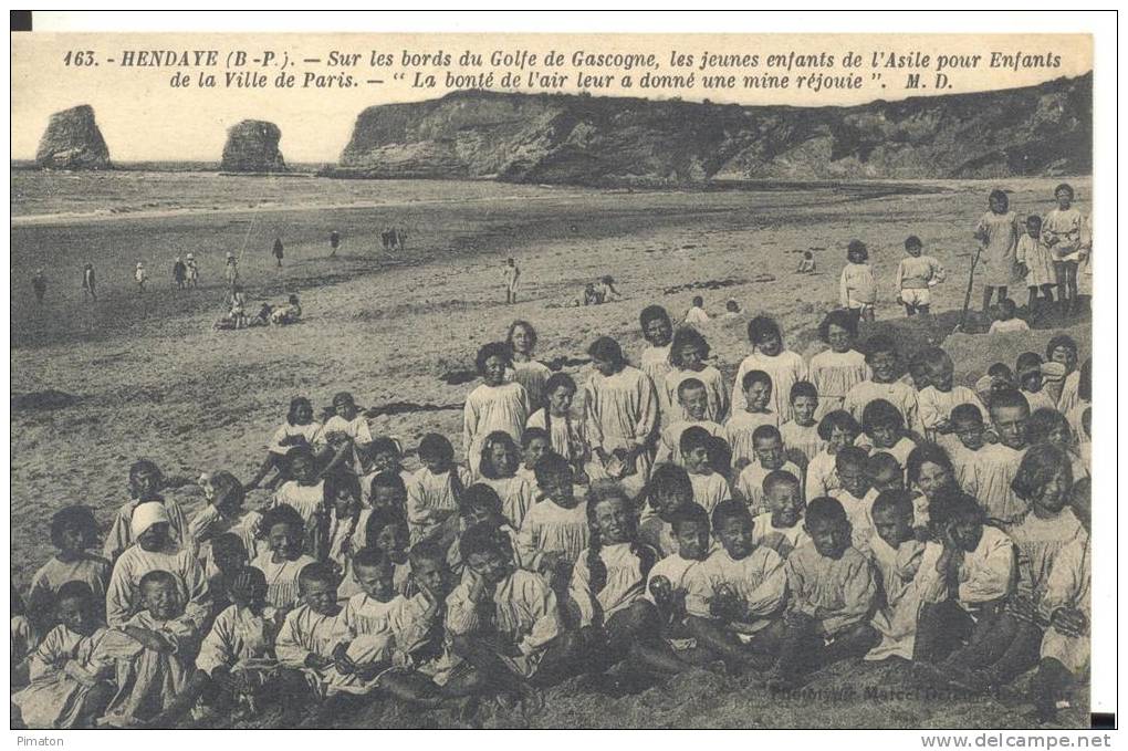 163  HENDAYE - Les Jeunes Enfants Du Sanatorium De La Ville De Paris  , Bon état ( Voir Scan ) - Hendaye