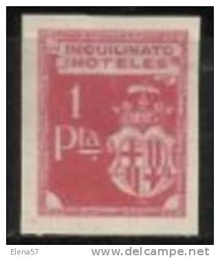 174-PRUEBA SELLO LOCAL FISCAL VALENCIA..RARO,GUERRA CIVIL,IMPUESTOS INQUILINATOS HOTELES 1 PESETA PROOF ESSAY ENSAYO LOC - Revenue Stamps