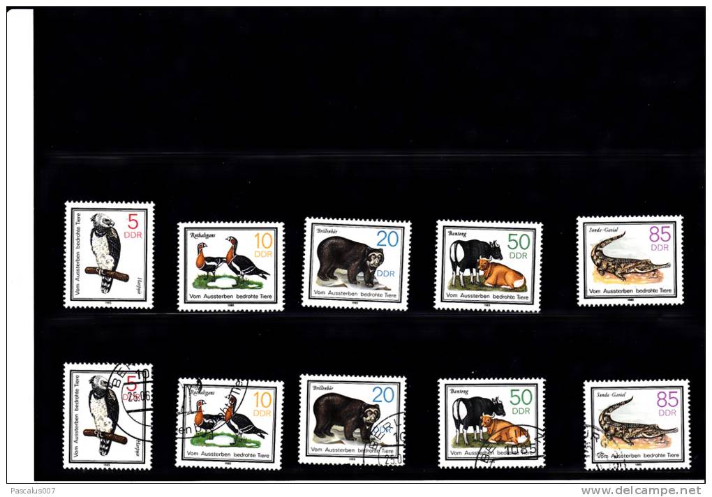 B01-368 DDR 1985 Mi Nr  2952 - 2956  Xx Und (.) Postfrisch  Vom Aussterben Bedrohte Tiere - Konvolute & Serien