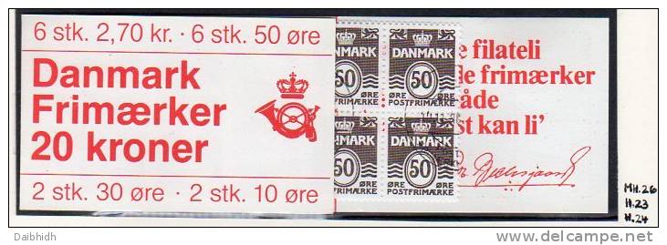DENMARK 1984 20 Kr. Booklet H26 With Cancelled Stamps.  Michel MH33 - Libretti