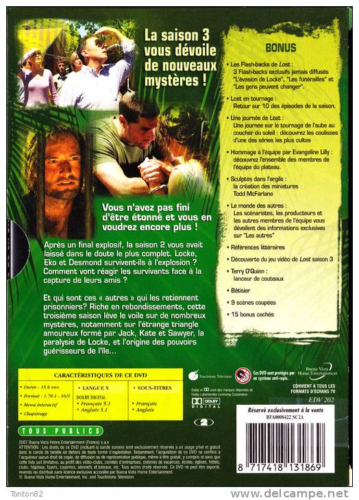 LOST - Les Disparus - Intégrale Saison 3  -  ( 7 DVD - Vol. 1, 2, 3, 4, 5, 6  7 ) . - Acción, Aventura