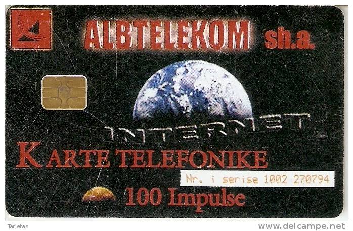 TARJETA DE ALBANIA DEL PLANETA TIERRA - Astronomia