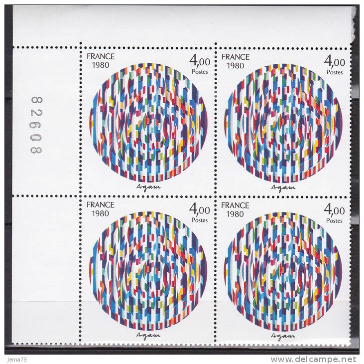 N° 2113 Série Création Philathélique: Bloc De 4 Timbres Message De PaixOoeuvre De Yaacov Agam - Ungebraucht