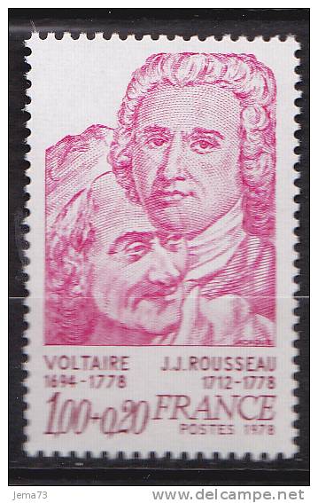 N° 1990 Personnages Célèbres: Voltaire Et Rousseau - Neufs