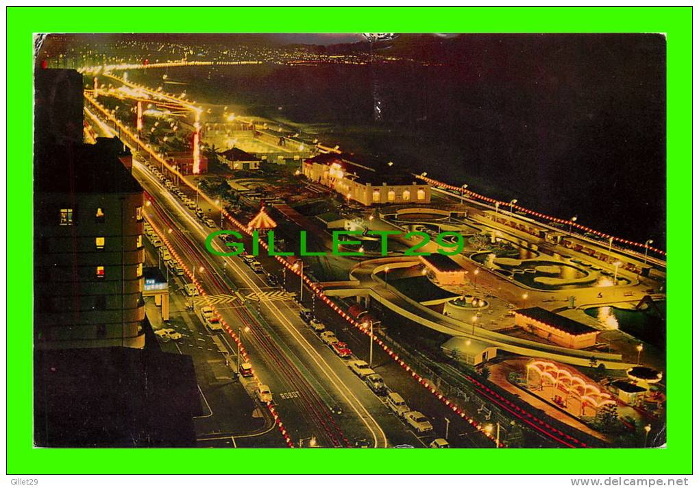 DURBAN, AFRIQUE DU SUD - MARINE PARADE AND SWIMMING POOLS BY NIGHT - TRAVEL IN 1963 - - Afrique Du Sud