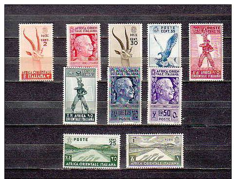 ITALIAN EAST AFRICA--1938-Sc#.BEW.1-20, 10 STAMPS  MINT NH   VF-EURO 41.00 .-SALE $ 12.00 - Africa Oriental Italiana