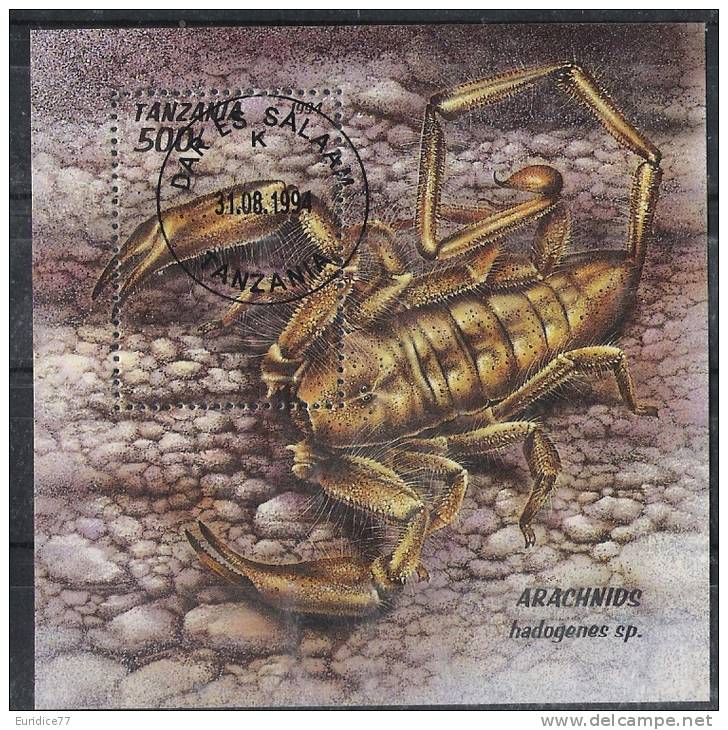 Tanzania 1994 - Arachnids Souvenir Sheet Cancelled Very Fine - Spiders