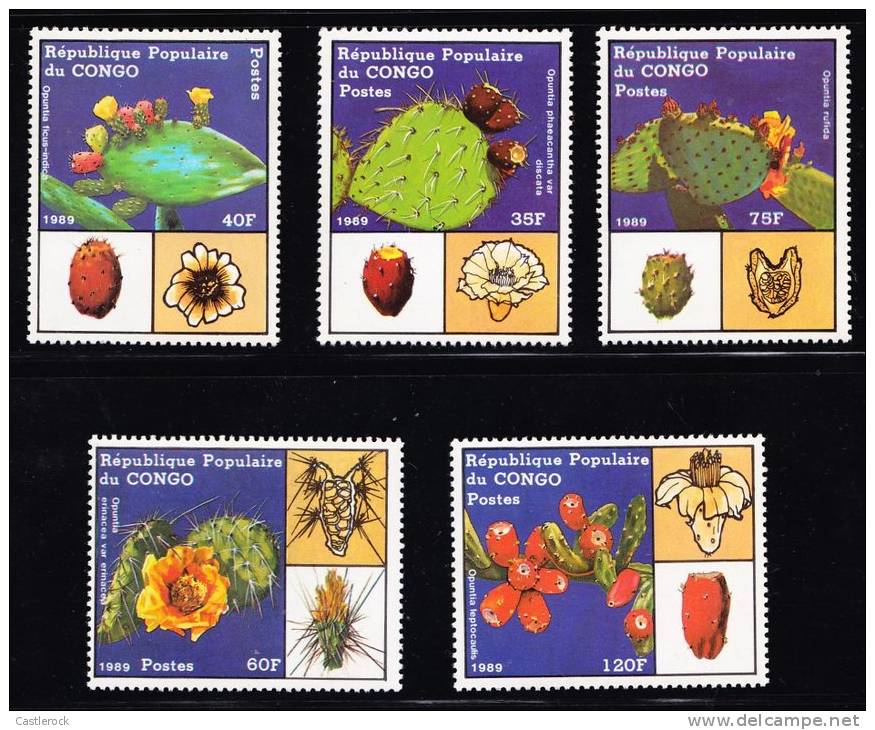 RO) 1989 AFRICA-CONGO, DIVERSITY OF CACTUS, SET FOR 5, MNH. - Mint/hinged
