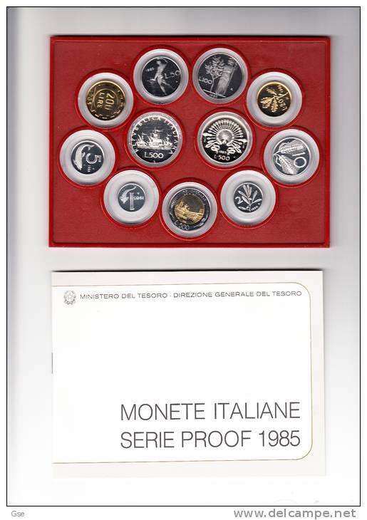 ITALIA  1985 -  Manzoni  11 Monete - Fondo Specchio In Astuccio Orignale - Conmemorativas