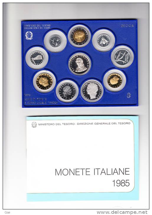 ITALIA  1985 -  Manzoni  10 Monete - Fondo Specchio In Astuccio Orignale - Conmemorativas