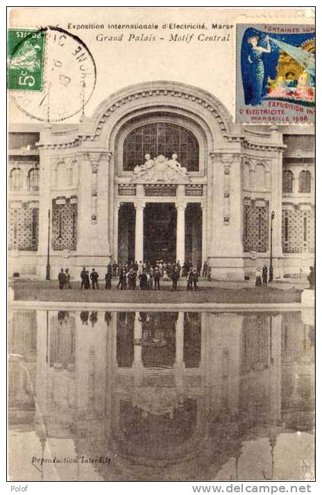 MARSEILLE - Gd Palais - Motif Central - Vignette Non Postale De L" Expo (51499) - Exposition D'Electricité Et Autres