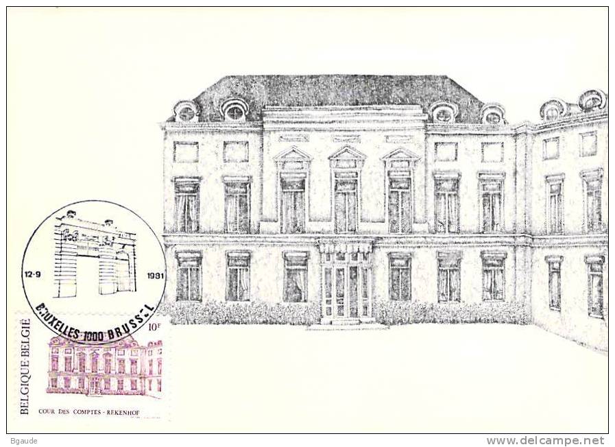 BELGIQUE CARTE MAXIMUM NUM.YVERT 2016 LA COUR DES COMPTES - 1961-1970