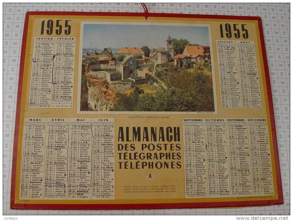 Almanach Des PTT, Indre Et Loire, Année 1955, Ref Perso 537 - Grossformat : 1941-60