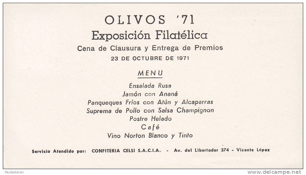 Argentina Exposicion Filatelica Nacional Olivos 1971 Card Carta General San Martin Franking (2 Scans) - Lettres & Documents