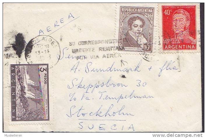 Argentina "Petite" Via Aerea BUENOS AIRES 1964 Cover Letra To STOCKHOLM Sweden Suecia (2 Scans) - Poste Aérienne