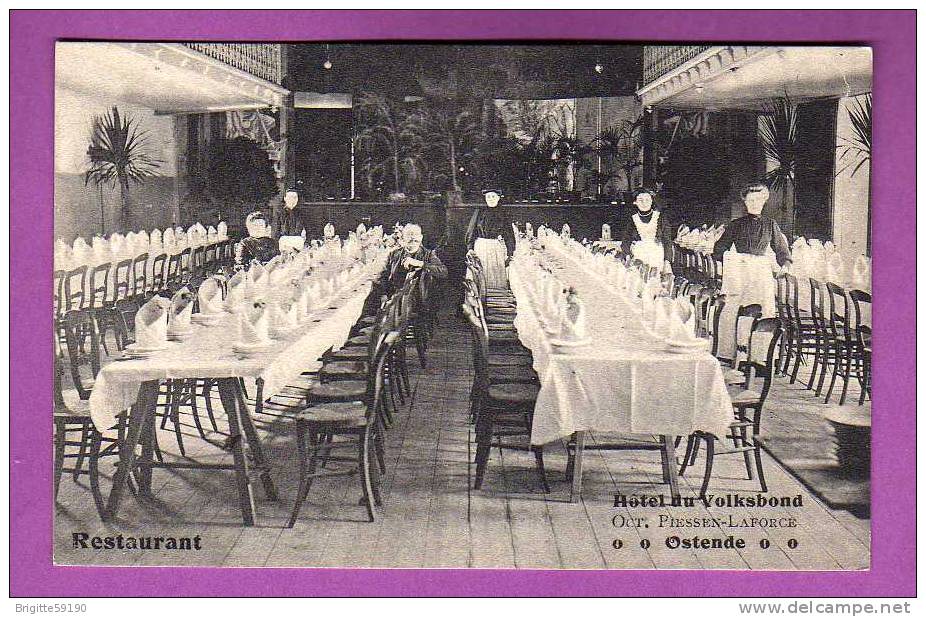 CPA -  BELGIQUE - OOSTENDE / OSTENDE  -  HOTEL DU VOLKSBOND / LE RESTAURANT - LA SALE A MANGER - Oostende