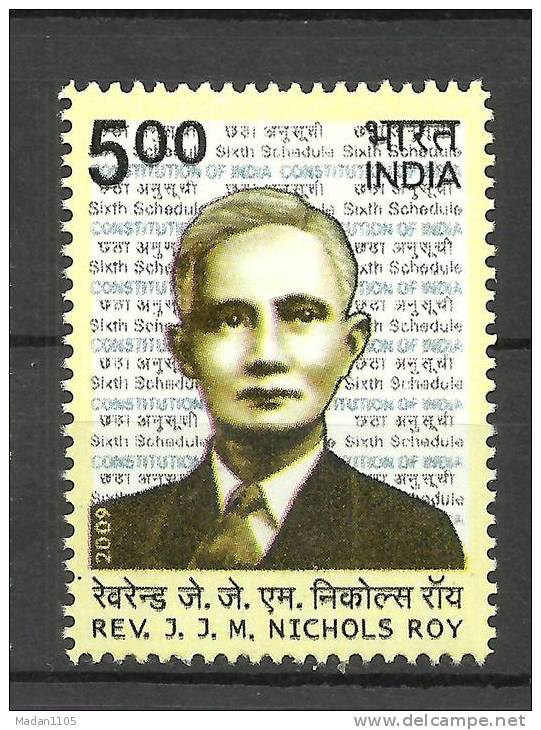 INDIA, 2009, Reverend James Joy Mohan Nicholas Roy, (Political Visionary In NE Tribal Region), MNH,(**) - Unused Stamps