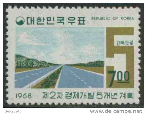 Korea South 1968 Mi 640 ** Express Motorway – 2nd Five Year Plan, Dated “1968” /  Autobahn Seoul-Pusan - Cars