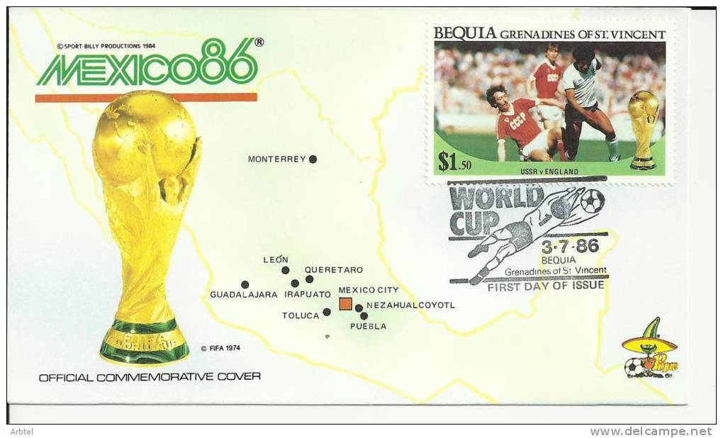 ST VINCENT SPD   MUNDIAL DE FUTBOL MEXICO 86 USSR VS ENGLAND - 1986 – Mexico