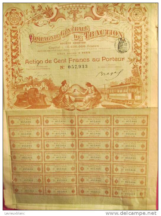 Compagnie Générale De Traction/Action De 100 Francs Au Porteur /PARIS/1902         ACT34 - Trasporti