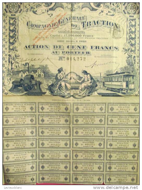 Compagnie Générale De Traction/Action De 100 Francs Au Porteur /PARIS/1897        ACT35 - Trasporti