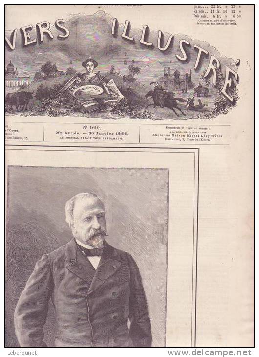 Revue Ancienne 1886 "l'Univers Illustré"N°1610 Avec Le Roi De Birmanie - Revues Anciennes - Avant 1900