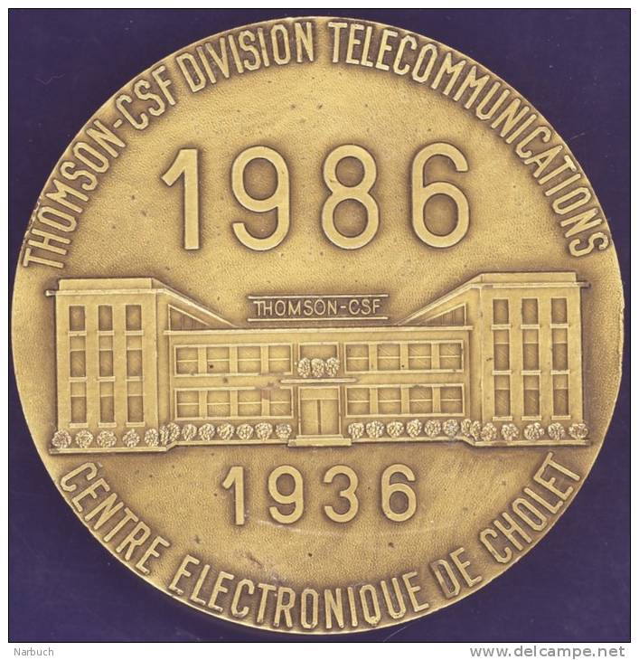 Médaille Du Cinquantenaire Thomson CSF  Division Télécommunications 1936   1986 - Professionals/Firms