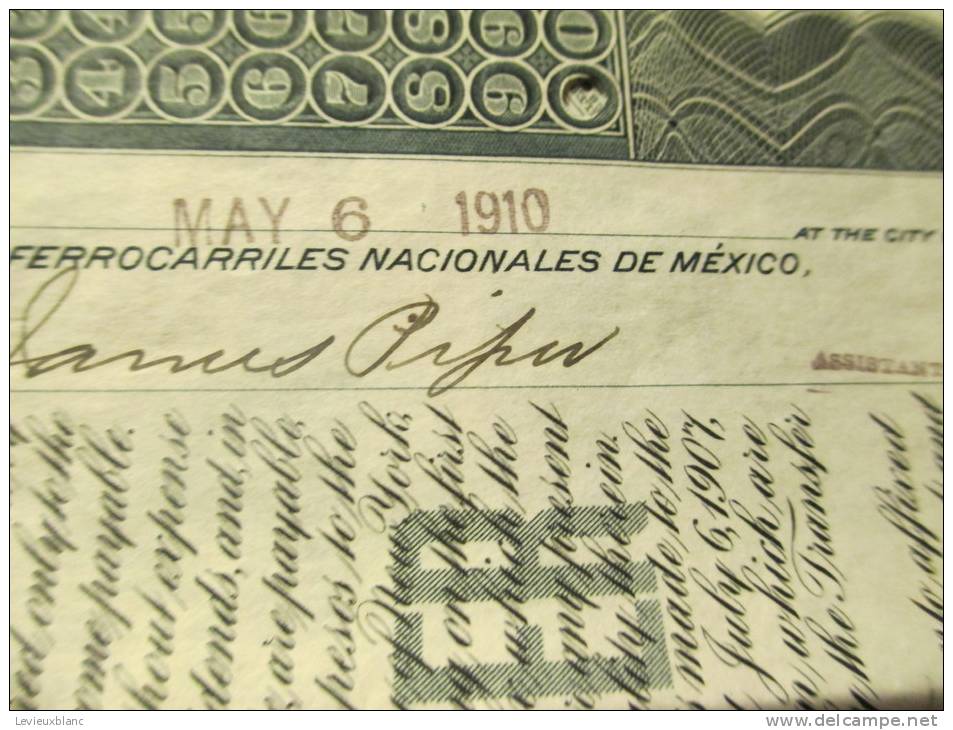 Ferrocarriles Nacionales De Mexico/MEXIQUE/1908            ACT36 - Transportmiddelen