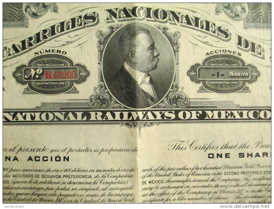 Ferrocarriles Nacionales De Mexico/MEXIQUE/1908            ACT36 - Transportmiddelen