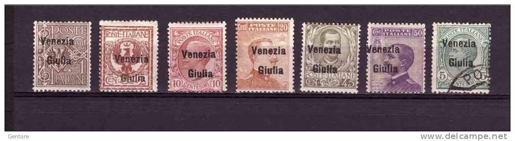 ITALY - VENEZIA GIULIA  1901-18 Overprinted Sassone Cat N° 19-20-21-22-23-26-27 Very Fine Mint Hinged And Used - Venezia Giulia