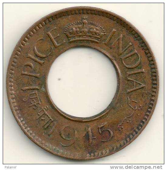 India British  1  Pice  1945  KM#533  Calcutta - Indien