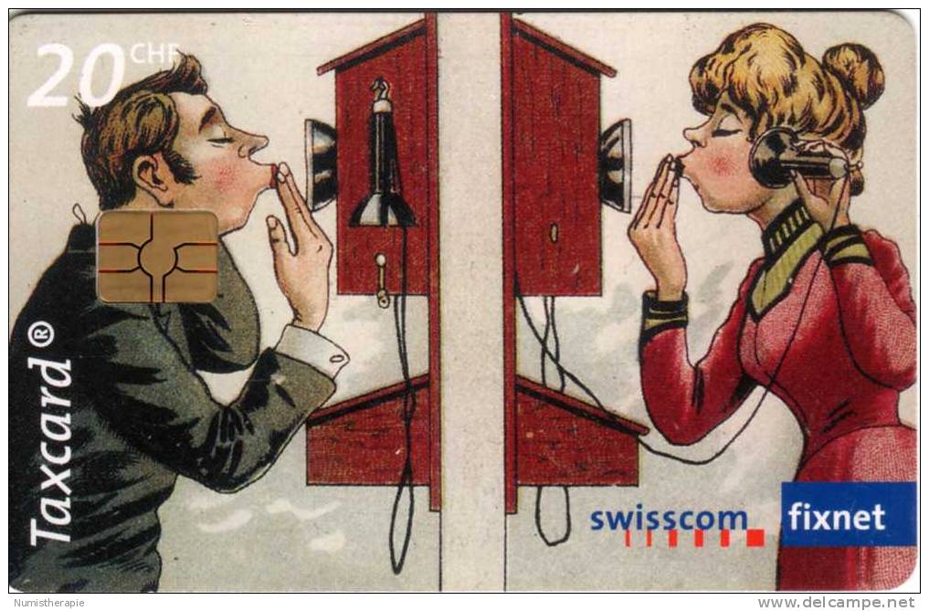 Suisse : 150 Ans De Télécommunication En Suisse : Carte Postale Vers 1910 - Téléphones