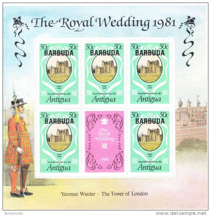 Barbuda 1981 Royal Wedding Issue Omnibus 50c Sheet MNH - Barbuda (...-1981)
