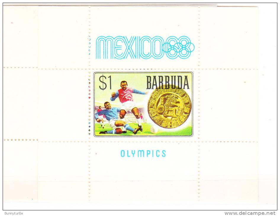 Barbuda 1968 Summer Olympics Mexico City Soccer S/S MNH - Barbuda (...-1981)