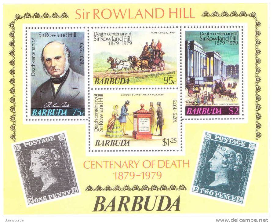 Barbuda 1979 Sir Rowland Hill Stamp S/S MNH - Barbuda (...-1981)