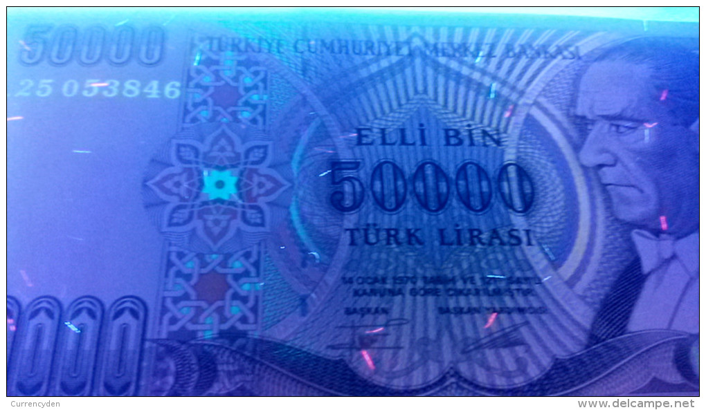 Turkey P204, 50,000 Lira, Ataturk / Statute - Türkei