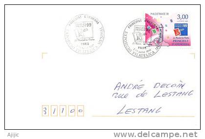 Lettre D'Andorre  Adressée En Haute Garonne (Philexfrance 1999) - Briefe U. Dokumente