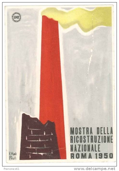 B679 PUBBLICITARIA ROMA MOSTRA RICOSTRUZIONE 1950  VIAGGIATA - Mostre, Esposizioni