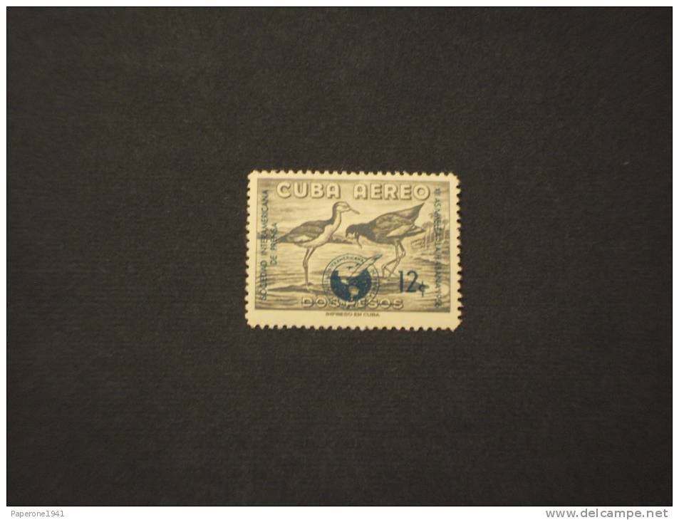 CUBA - P.A. 1956 UCCELLO 12 C., Soprast. - NUOVO(+)-TEMATICHE - Airmail