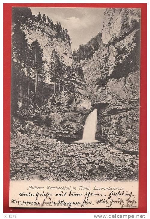 Y0306 Kessilochfall In Flühli  Wasserfall Cascade. Pioneer. Gluhli 1911 - Flühli