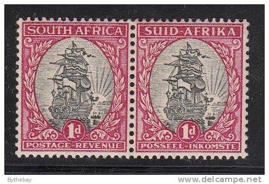 South Africa MH Scott #48 1p Jan Van Riebeek´s Ship Drommedaris Horizontal Pair - Unused Stamps