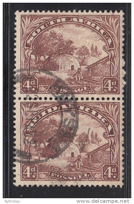 South Africa Used Scott #41 4p Native Kraal Vertical Pair - Oblitérés