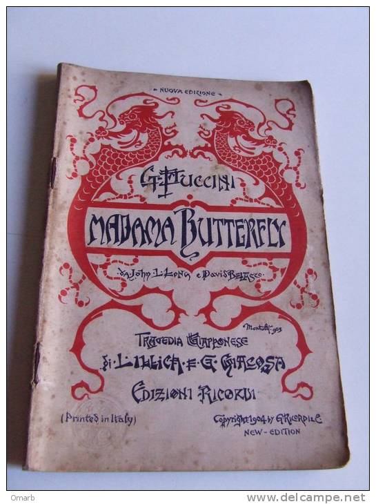 Lib142 Libretto Opera Tragedia Giapponese Madame Butterfly, Giacosa, Musiche Puccini, Edizione Ricordi, 1921 - Teatro