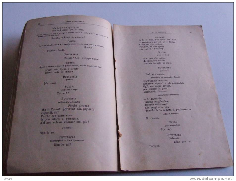 Lib142 Libretto Opera Tragedia Giapponese Madame Butterfly, Giacosa, Musiche Puccini, Edizione Ricordi, 1921 - Théâtre